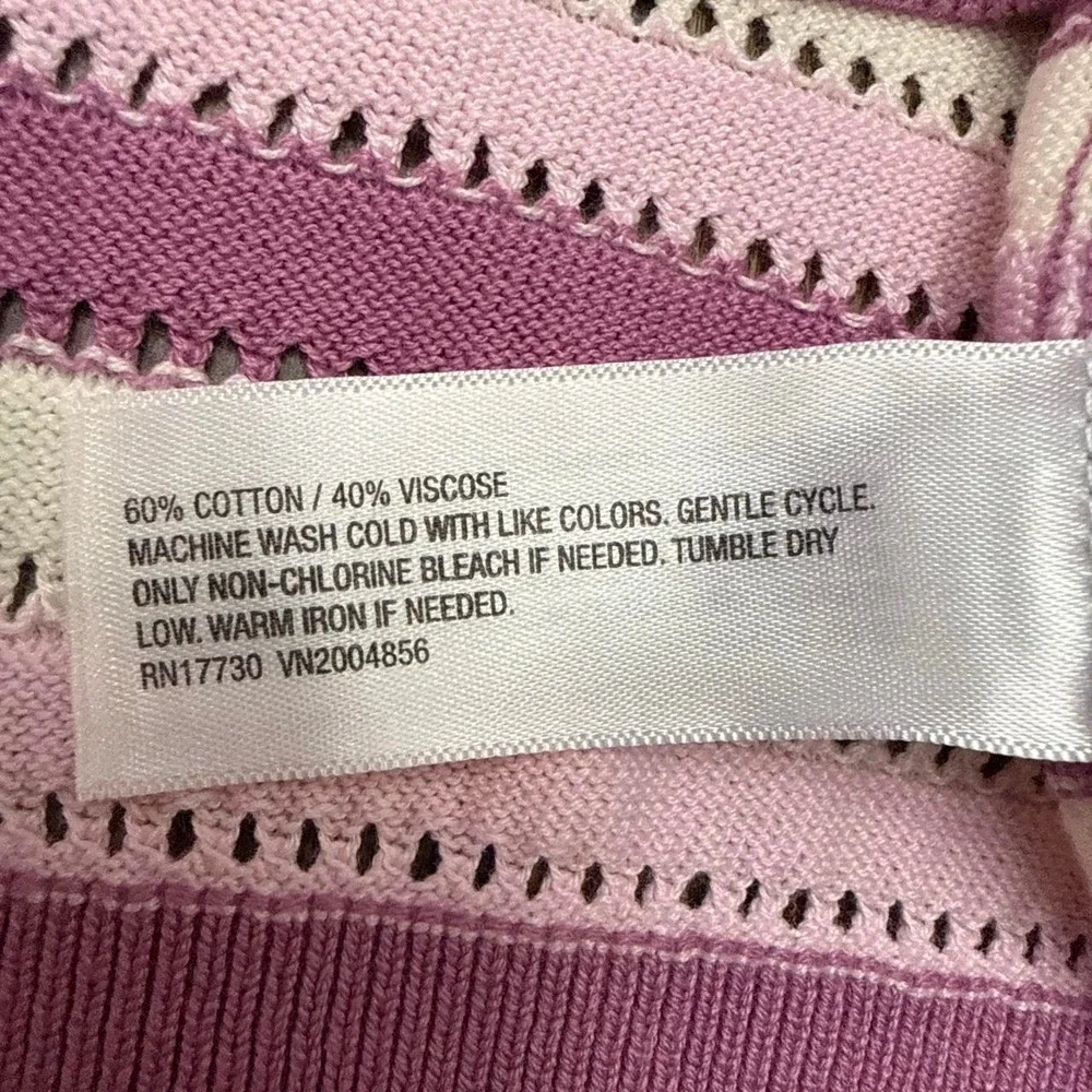 Goodfellow & Co Men's Crewneck Shawl Sweater Pink Striped Short Sleeved ShirT